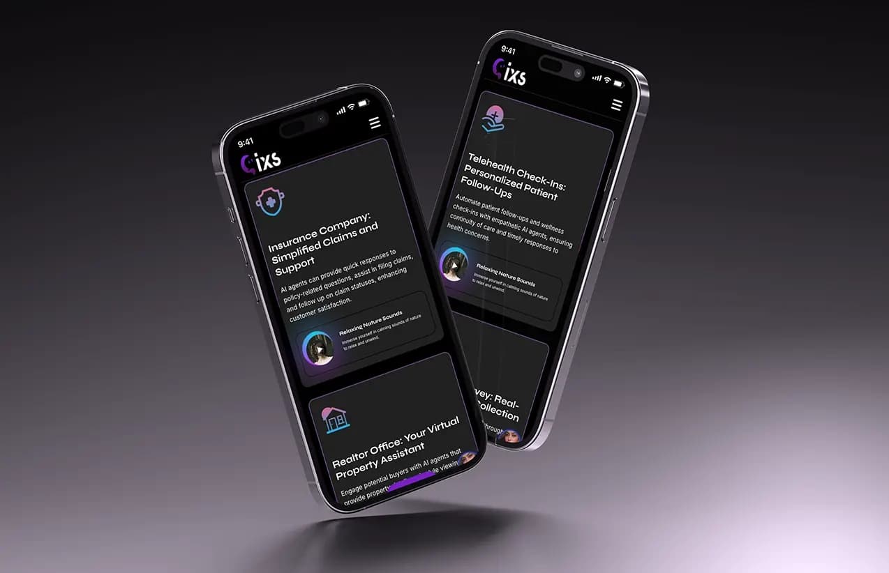 Qixs AI mobile interface showcase