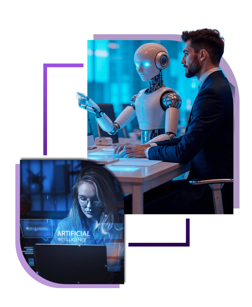 Henceforth Solutions AI team collaborating with a robotics assistant